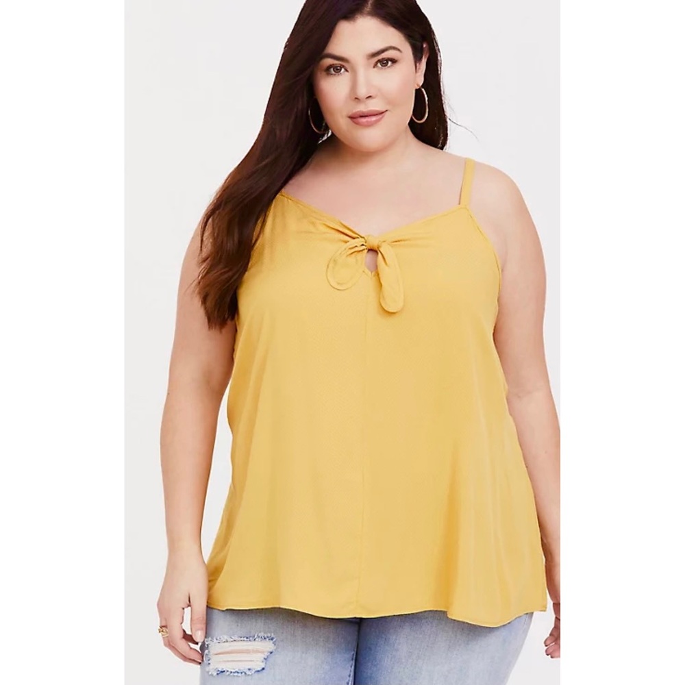 NWOT TORRID size 2 yellow bow-front swing cami - great for layering!